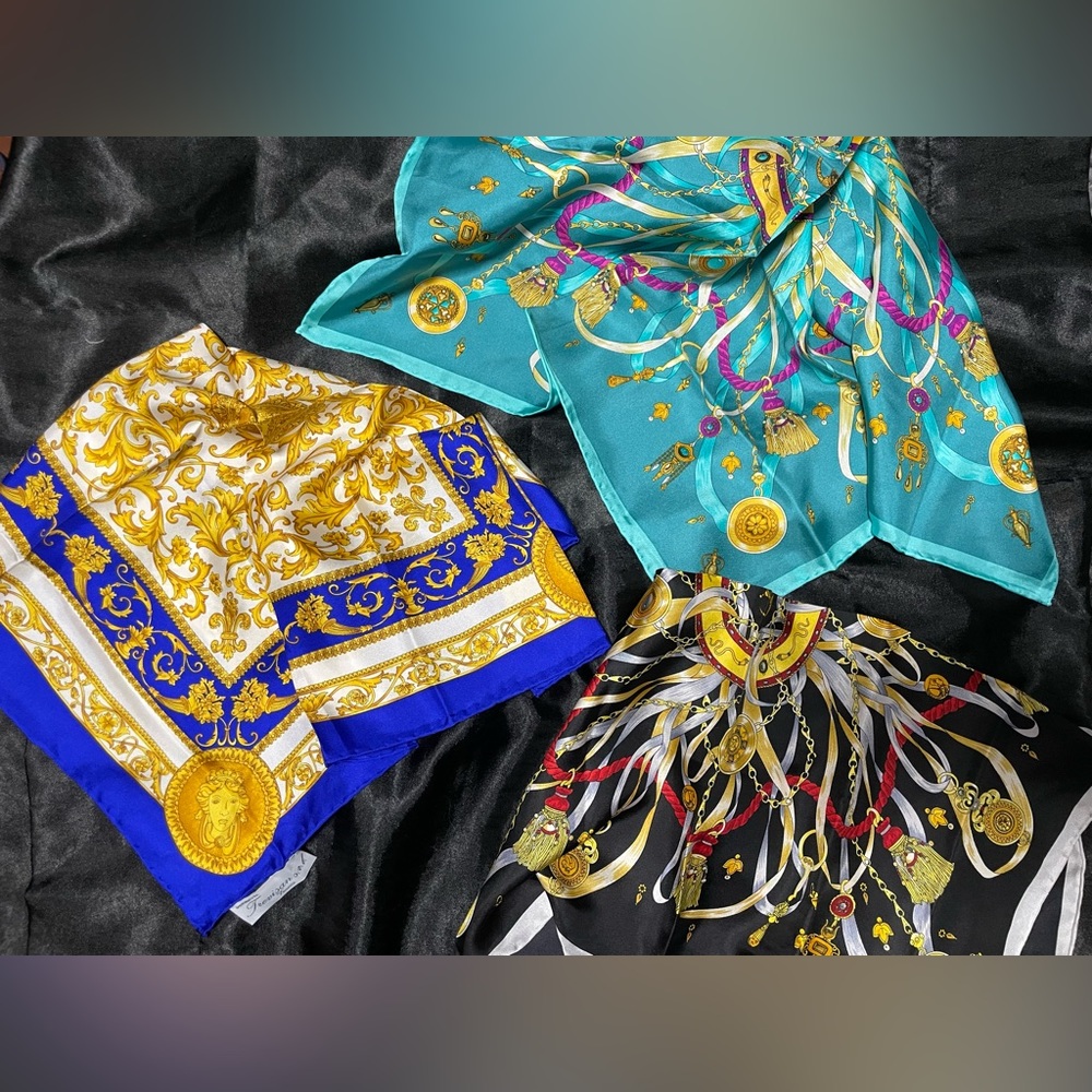 European Silk Scarfs New 3 Available ea come in original packaging Rome,Italy